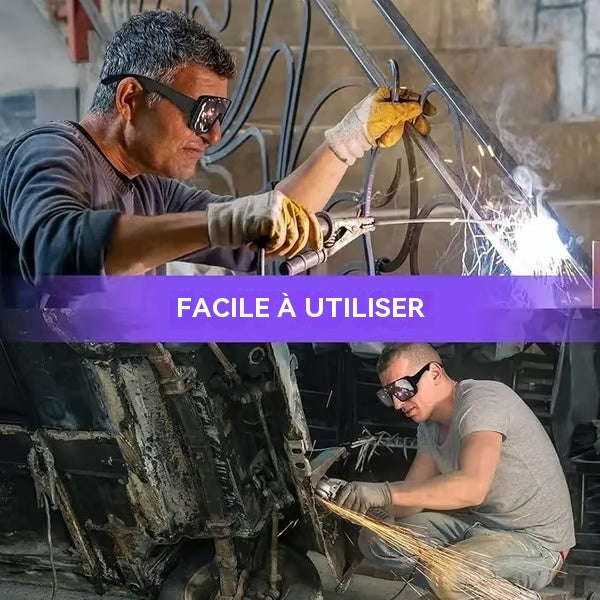 Lunettes de soudage à assombrissement automatique alimentées par énergie solaire – Protection oculaire avec contrôle intelligent de la lumière.