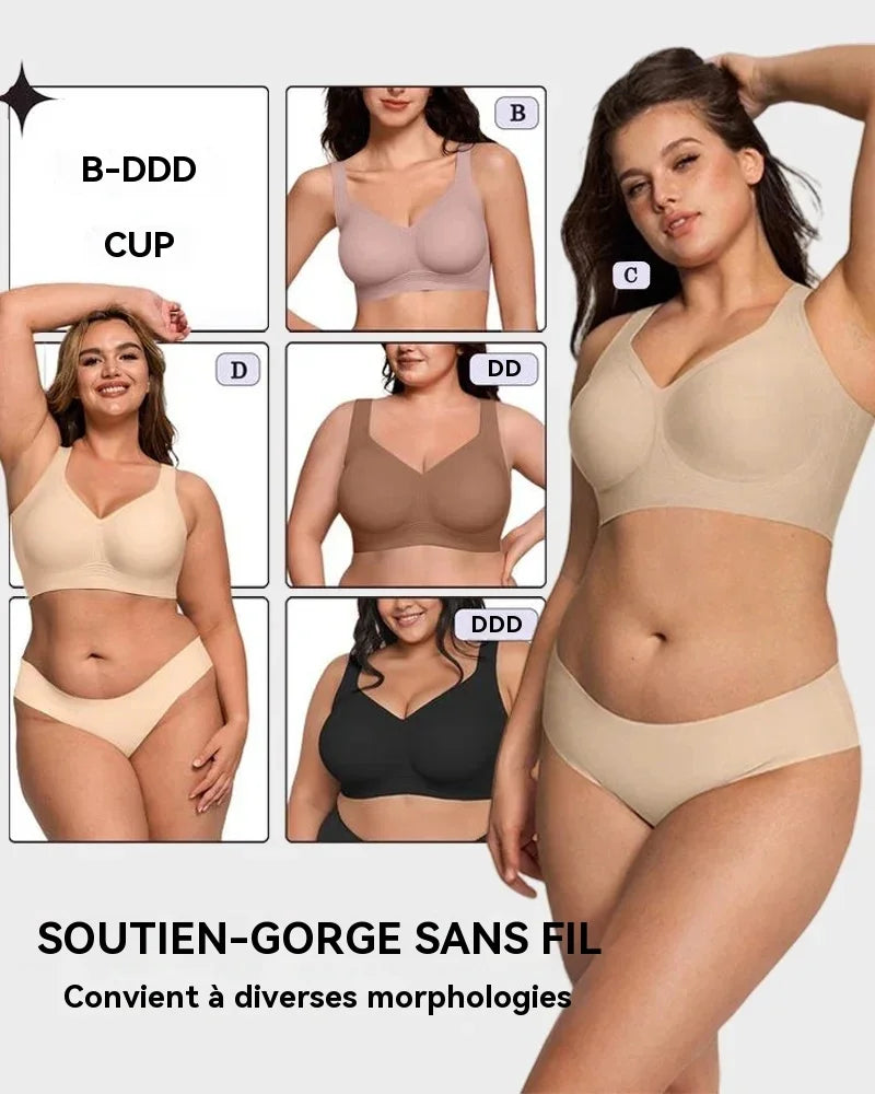 Soutien-gorge lissant en gel confortable, sans armatures et à couvrance totale