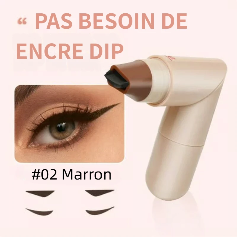 Stylo eyeliner rotatif à double embout avec tampon en forme d'aile