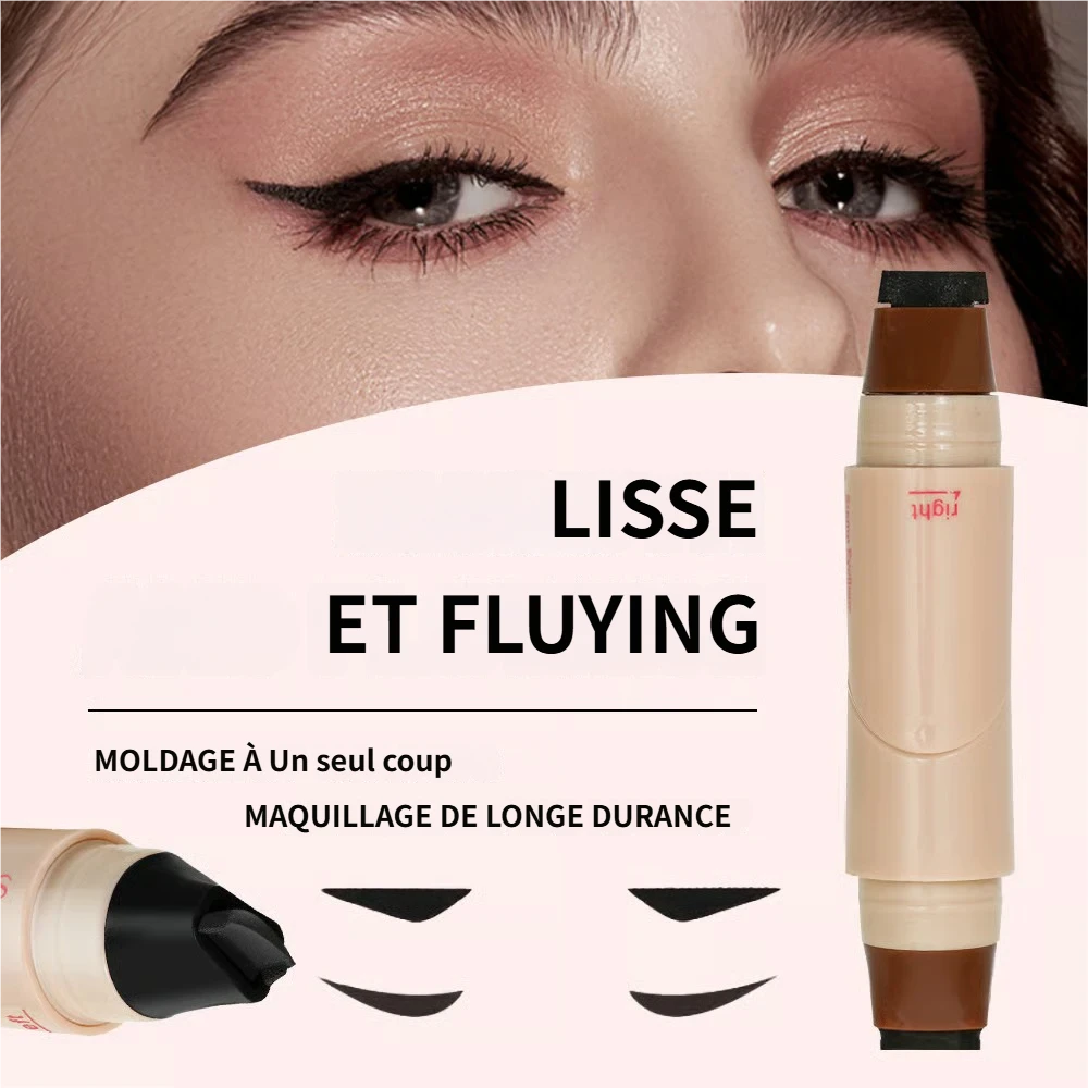 Stylo eyeliner rotatif à double embout avec tampon en forme d'aile