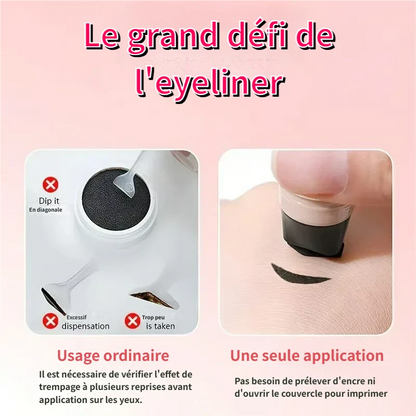 Stylo eyeliner rotatif à double embout avec tampon en forme d'aile