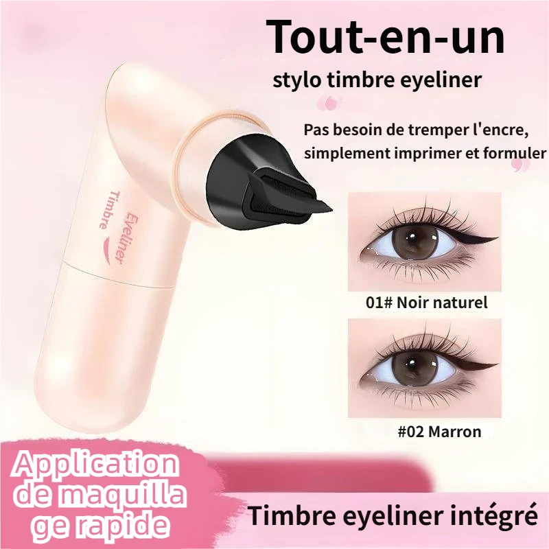 Stylo eyeliner rotatif à double embout avec tampon en forme d'aile