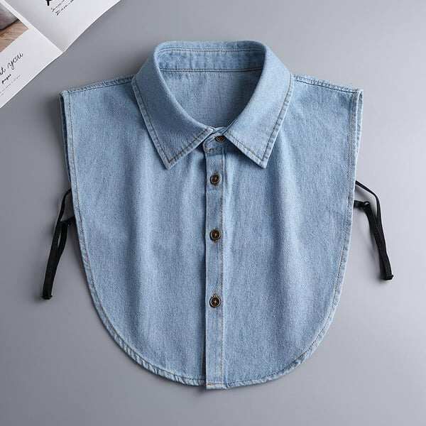Faux col en denim – L'accessoire indispensable pour superposer les vêtements des femmes