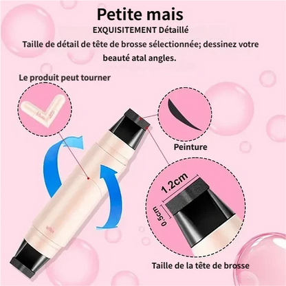 Stylo eyeliner rotatif à double embout avec tampon en forme d'aile