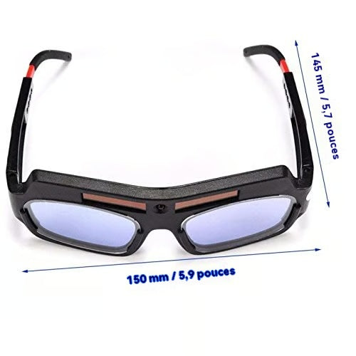 Lunettes de soudage à assombrissement automatique alimentées par énergie solaire – Protection oculaire avec contrôle intelligent de la lumière.