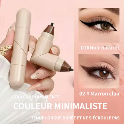 Stylo eyeliner rotatif à double embout avec tampon en forme d'aile