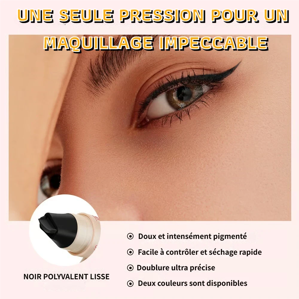 Stylo eyeliner rotatif à double embout avec tampon en forme d'aile