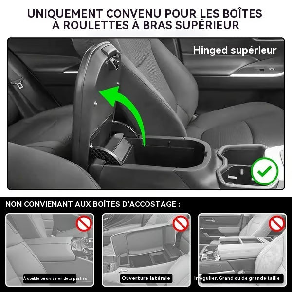 Tapis de rangement d'accoudoir de voiture multifonctionnel en cuir PU