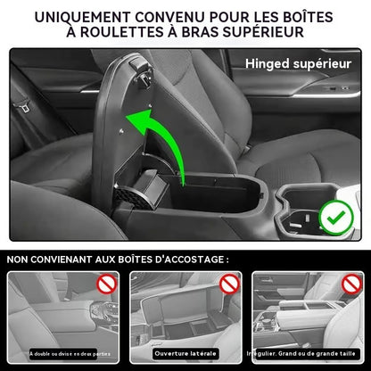 Tapis de rangement d'accoudoir de voiture multifonctionnel en cuir PU